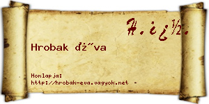 Hrobak Éva névjegykártya